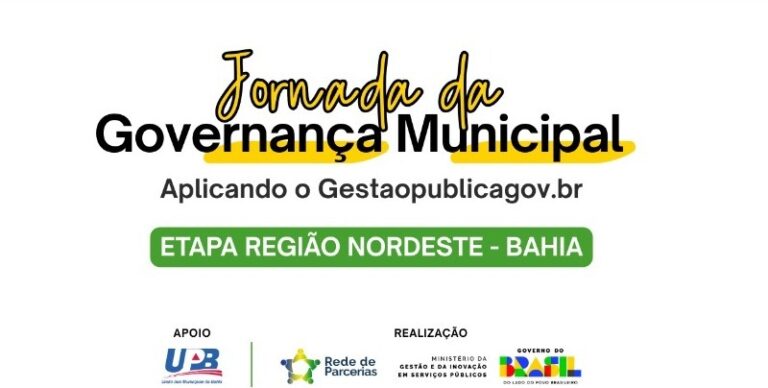 Esta sexta (20) é o último dia para inscrição na Jornada da Governança Municipal