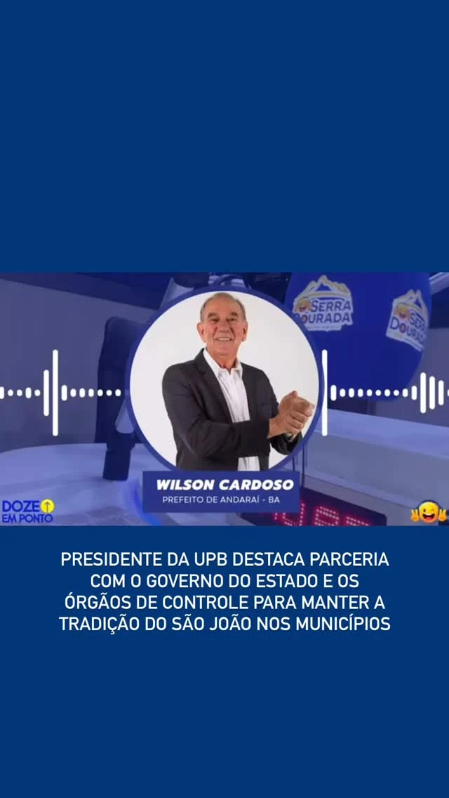 Em entrevista à Rádio Serra Dourada, o Presidente da UPB @wilsonpcardoso_ destacou a postura assumida pelo Governo do Estado da Bahia e os órgãos de controle, como MP, TCE e TCM, para viabilizar a realização dos festejos juninos nos municípios, com transparência, responsabilidade e investimentos para manutenção dessa festa tradicional do povo nordestino.
