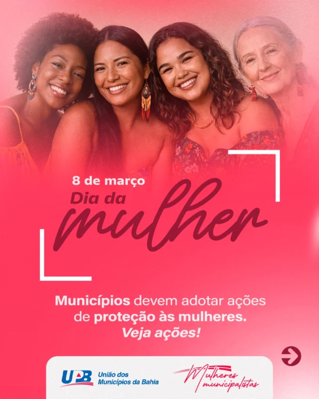 O Brasil tem em uma média 4 vítimas de feminicídio por dia. Neste Dia Internacional da Mulher, a UPB ressalta que enfrentar a violência contra a mulher deve ser compromisso de gestão. Prefeitas e Prefeitos podem implantar políticas públicas que previnam a violência, protejam vítimas, fortaleçam a rede de atendimento e promovam uma cultura de respeito. Decisão política, planejamento e ação concreta deixam municípios mais seguros para as mulheres.

Violência contra a mulher é pauta prioritária!

#DiaDaMulher
#MulheresMunicipalistas