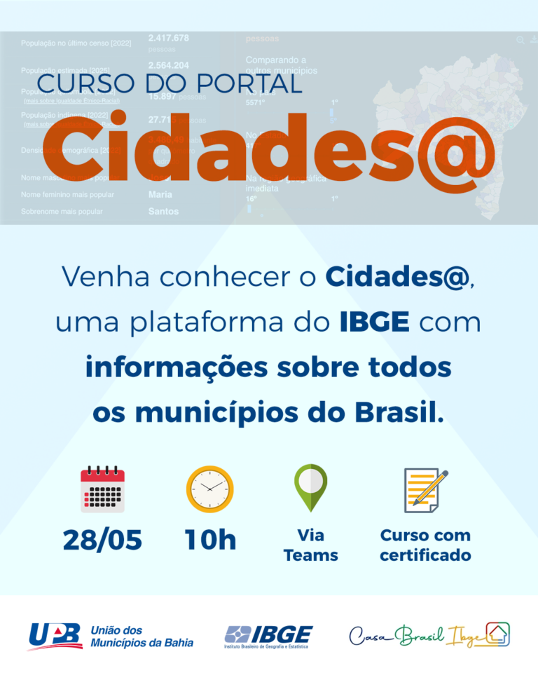 UPB e IBGE promovem curso virtual sobre uso estratégico do portal Cidades@ na gestão municipal
